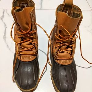 LL Bean 8 inch tan/brown waterproof duck boots